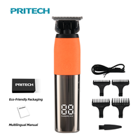 Tondeuse à cheveux PRITECH professionnelle sans fil, étanche IPX6, lame en T, tondeuse de précision, machine à raser et à couper pour barbier, LED