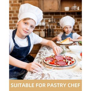 Gorro de Chef para Niños FOXA, Ajustable, Elástico, Unisex, para Cocina, Panadería, Transpirable, de Poliéster y Algodón, para Uso Doméstico - Product Image 2