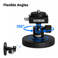 Mini cabezal esférico con adaptador de montaje de zapata caliente de 1/4 pulgadas, cabezal de trípode de aluminio giratorio de 360 grados para cámaras DSLR, trípodes y monopods
