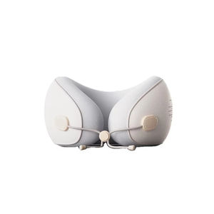 Oreiller de voyage portable avec logo personnalisé en forme de U mousse à mémoire de forme latex rempli d'air conception confortable polyester voiture avion cou dormir - Product Image 1