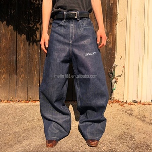 Jeans sur mesure de haute qualité, vintage, en denim brut, coupe ample, en denim selvedge 100% coton lourd - Product Image 1