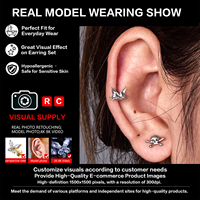 Clous de labret sans filetage en titane G23 ASTM F136, bijoux de piercing corporel à poussoir pour studios de piercing professionnels, vente en gros