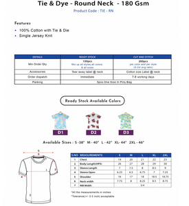 <b>Tie</b> And <b>Dye</b> Round Neck <b>TShirt</b> 180 GSM High Quality Soft Comfortable Durable Breathable Casual Wear Perfect For Men - Product Image 6