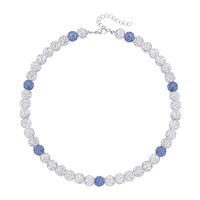 Collier et bracelet YWJC Crystal 2024 Hiphop en argile et strass, multicolores, 4 tailles, perles de baseball pour jeunes