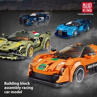 27001 Modèle de voiture de course à l'échelle 1:8, modèle d'assemblage, blocs de construction électroniques DIY pour enfants, matériau en plastique ABS, unisexe
