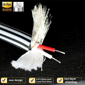 Câble audio YIVO XSSH Hifi Audiophile, véritable argent pur à 99,99 %, câble d'interconnexion et vidéo de qualité audio, câble plat à 2 conducteurs, câble de signal en vrac - Product Image 3