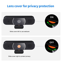 Zoom-Cámara de videoconferencia usb 2K, con cubierta de Protección de Privacidad, para portátil, 360