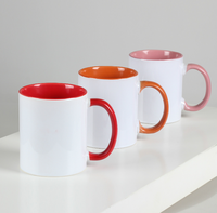 Tasse de voyage à café personnalisable, pour impression Sublimation, avec poignées vierges, couleur intérieure, pour animaux de compagnie