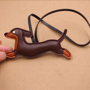 Luxury Dachshund Cartoon Pendant Carabiner <b>Keychain</b> Elegant Pu Leather Puppy Bag Charm Car Pendant Bag Decoration Accessories - Product Image 1