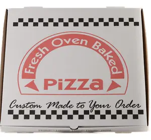 Trắng các tông sóng bánh pizza hộp 18x18 inch đất sét tráng khóa góc