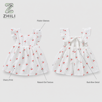 Vêtements d'été fins pour bébés : Robes de princesse en coton à motif cerise pour nouveau-nés et jeunes enfants