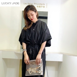 Bata Estilo Kimono de Poliéster Resistente Personalizada para Salón de Belleza, Bata Impermeable de Manga Corta para Estilista de <span class=keywords><strong>Peluquería</strong></span> 7D2 - Product Image 5