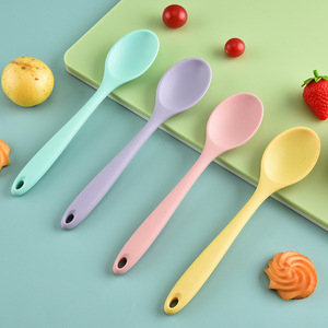 Cuchara de silicona de una pieza de 20,2 CM, utensilio de cocina resistente al calor, cuchara pequeña de silicona, cuchara para Mezclar alimentos - Product Image 1