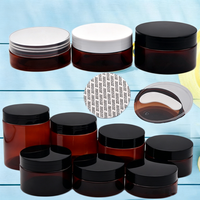 Kemasan Kosmetik 50ml hingga 120ml 200ml Botol PET Amber Hitam Transparan dengan Tutup Plastik untuk Krim, Krim Mata, dan Masker Wajah
