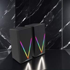 OEM/ODM ไฟ LED RGB ในร่ม6W เบส <span class=keywords><strong>PC</strong></span> USB สเตอริโอซับวูฟเฟอร์เสียงเพลงสเตอริโอคอมพิวเตอร์ทรงสี่เหลี่ยมกล่องลำโพง - Product Image 1