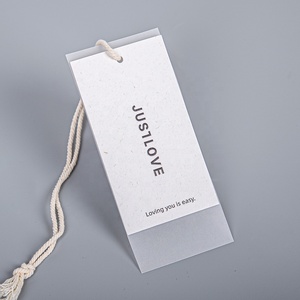 Sang trọng tái chế giấy may nhãn dập nổi tùy chỉnh treo thẻ đặc biệt tông quần áo hangtags cho quần áo logo riêng - Product Image 1