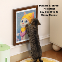 Griffoir mural en sisal pour chat, durable, vertical, motif végétal, résistant aux déchirures, tapis d'escalade pour animaux de compagnie