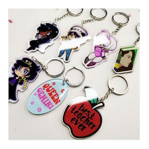 Custom No-Minimum Die-Cut Acrylic <b>Keychain</b> Cheap Free Logo Design Metal Plastic <b>Anime</b> Cartoon Style Key Holder Alloy Material - Product Image 1