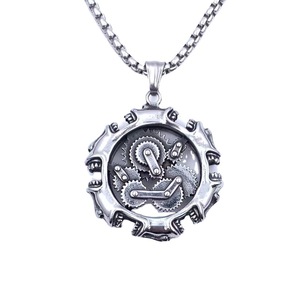 Stainless Steel Skull Mechanical Gear Pendant Men's Punk Retro <b>Necklace</b> 216085 - Product Image 5