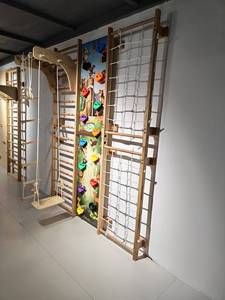 Set da Arrampicata per Bambini 9 in 1, Struttura in Legno per Giochi di Arrampicata, Attrezzatura da Palestra per Bambini - Product Image 4