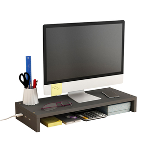 Estante de almacenamiento para ordenador de escritorio, organizador de madera de pie de buena calidad para Monitor de portátil - Product Image 1