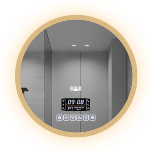 <span class=keywords><strong>Espejo</strong></span> de Baño LED Redondo Personalizable al por Mayor con Pantalla de Tiempo, Control Táctil, <span class=keywords><strong>Espejo</strong></span> de Vanidad de Pared - Product Image 5
