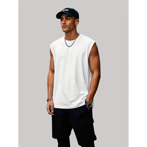 High Quality Men's Loose Athletic Tank Tops Breathable Cotton <b>Sleeveless</b> Gym Shirts Men's Tank Tops - Product Image 3