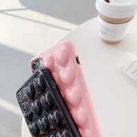 Nouvelle Coque de Téléphone Tendance Motif Cœur 3D Coloré Violet pour iPhone 17 Pro Max 16 15 14 Mini Housse Souple de Luxe Antichoc