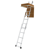 Échelle de grenier rétractable légère pour la sécurité domestique, escalier de grenier en aluminium, échelle pliante extensible avec main courante