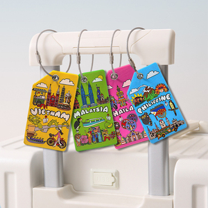 ป้ายติดกระเป๋าเดินทาง ตกแต่งด้วยยางพีวีซีเนื้อนิ่ม สำหรับประเทศไทย มาเลเซีย <span class=keywords><strong>เวียดนาม</strong></span> ฟิลิปปินส์ ป้ายติดกระเป๋าเดินทางสำหรับการเดินทาง - Product Image 1