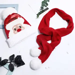 Wholesale New Winter Christmas Warmer Scarves and Knitted Beanies Unisex Christmas Gift