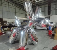 Fête scène événement décoration géant or argent couleur réfléchissante brillant décoratif gonflable miroir ballon chien