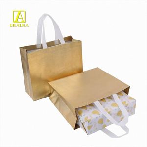 Sac fourre-tout personnalisé en tissu or et argent, réutilisable, en PP métallisé non tissé, avec logo - Product Image 3