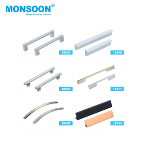 דלת לובי מודרני מותאם אישית ידית עץ צד אחד עבור ריהוט מטבח ארונות סגסוגת אבץ דלת עץ למשוך מגירה - Product Image 3