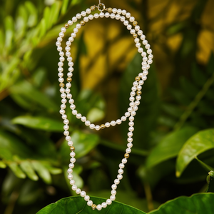 Pearl Necklace 316L Stainless Steel PVD Gold Plating Sustainable Resistant Long Strand Jewelry - Product Image 3