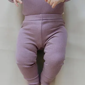 Atacado Inverno 100% Algodão Orgânico Bebê Leggings Recém-nascido Casual Bebê Meninas Leggings