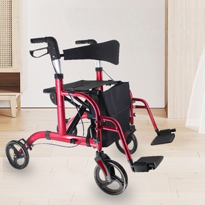 Aide à la marche multifonctionnelle, chariot de courses à quatre roues, pédales, siège pour personnes âgées, aide à la marche, rééducation - Product Image 1