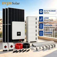 Système d'énergie solaire hybride hors réseau de 10 à 20 kW avec batterie LiFePO4 empilable pour l'alimentation des cabanes isolées, des campings et des bateaux