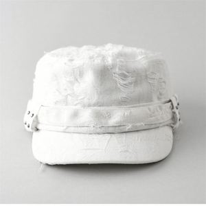 2026 Spring <b>Summer</b> New Fashion Vintage Distressed Cadet Hat Short Brim <b>Flat</b> Top Baseball <b>Cap</b> for Women Men - Product Image 5