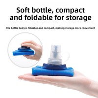 Bouteille d'eau pliable en silicone ultra-légère 500 ml avec logo personnalisé, étanche, souple, pour la course à pied et le cyclisme en extérieur