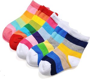 Calzini per bambini arcobaleno in cotone di alta qualità calzini per bambini multicolori personalizzati da 5 pezzi senza cuciture <span class=keywords><strong>a</strong></span> <span class=keywords><strong>righe</strong></span> arcobaleno - Product Image 4