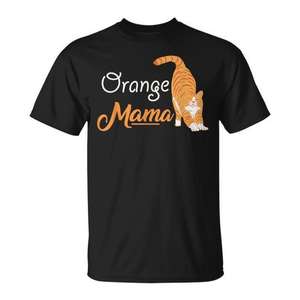 Camiseta de Gato Tabby Naranja Mama, Manga Corta, Cuello Redondo, Unisex para Adultos, Regalo Promocional - Product Image 1
