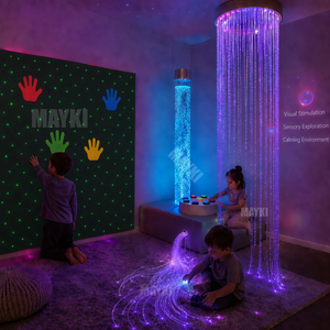 Paquetes de Fibra Óptica para Regulación Emocional en Autismo, Equipo de Integración Sensorial, Cortinas de Techo de Fibra Óptica RGB, Cascadas de Pared - Product Image 1