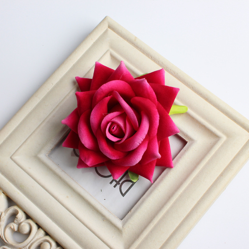 #4 testa di fiore di rosa corno di velluto (di grandi dimensioni)