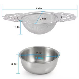 Filtro de té de malla fina de acero inoxidable 304 con forma de encaje creativo Filtro de té simple tetera separada - Product Image 3
