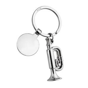 Llavero de Metal con Logotipo Personalizado, Trompeta con Token, Accesorio Metálico Único - Product Image 1