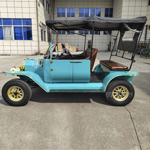 Voiturette de golf électrique haute performance, style rétro, 5 places, vintage, classique, bleu lac, pour le tourisme. - Product Image 3