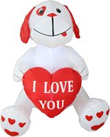 Perro Inflable de 4 Pies, Ideal para Aniversarios, Bodas y Decoración de Fiestas del Día de San Valentín