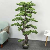 Usine source, 100% fait main, cèdre, personnalisation OEM&ODM, Podocarpus, grand bonsaï artificiel en pin pour l'extérieur et l'intérieur