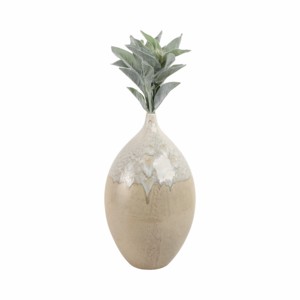 Vaso in ceramica scultoreo arrotondato con finitura testurizzata per soggiorno, camera da letto, decorazioni per la casa - Product Image 2